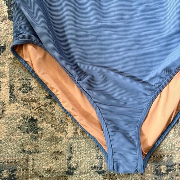 NWT J. Crew Ribbed One-Strap One-Piece
Swimsuit in Retro Blue - Picture 4 of 5